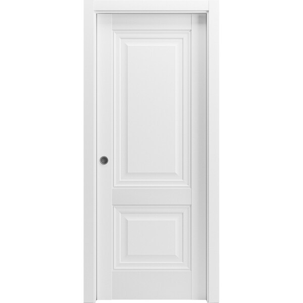 Sartodoors Sliding French Pocket Door 30 x 96in W/, Lucia 8831 White